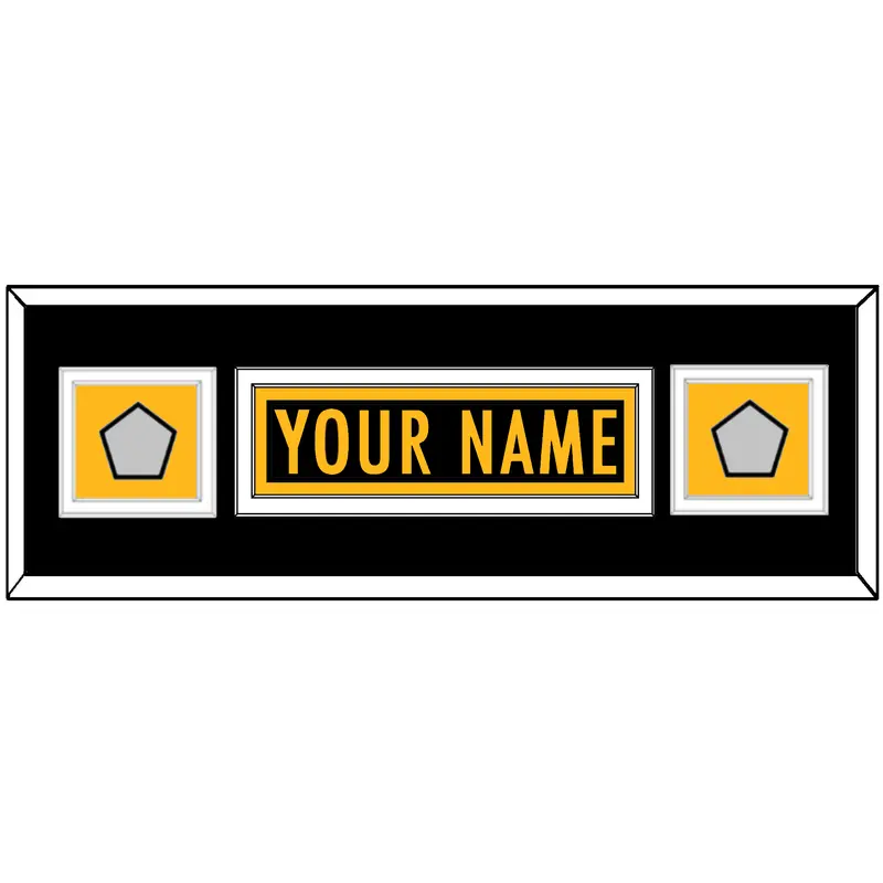 Pittsburgh Nameplate & Super Bowl XL & XLVII Jersey Patches - Home Black - Double Mat 6