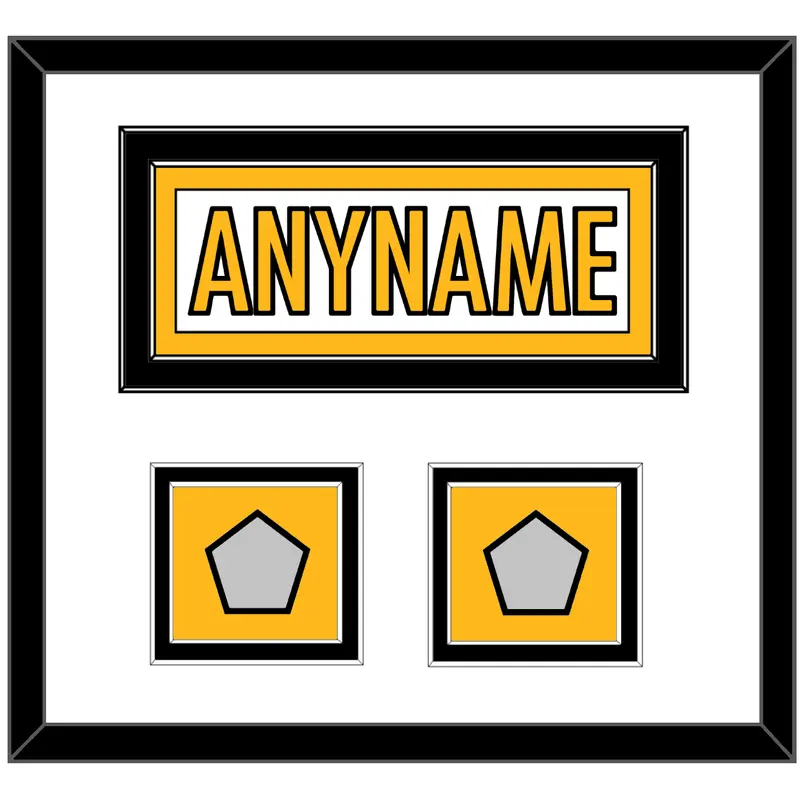 Pittsburgh Nameplate & Super Bowl XL & XLVII Jersey Patches - Road White - Double Mat 1