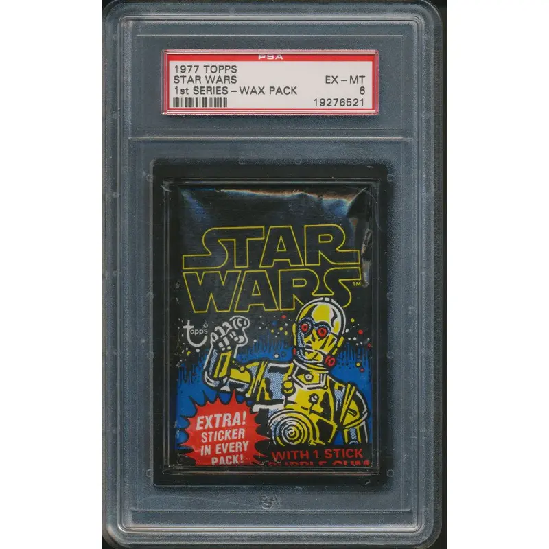 1977 Topps Star Wars Series 1 Unopened Wax Pack PSA 6