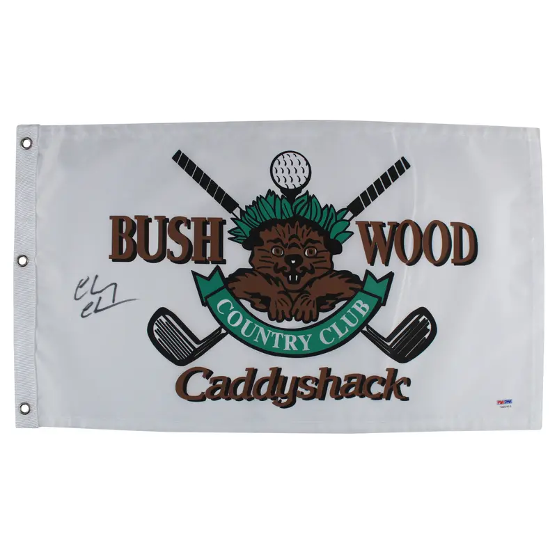 Chevy Chase Caddyshack Authentic Signed Bushwood Country Club Flag PSA #7A92413
