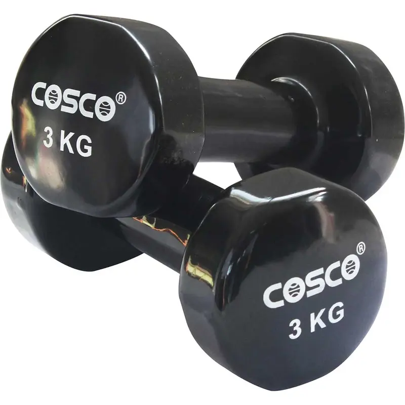 Cosco Hexagonal Vinyl Dumbbell, 3Kg | KIBI Sports