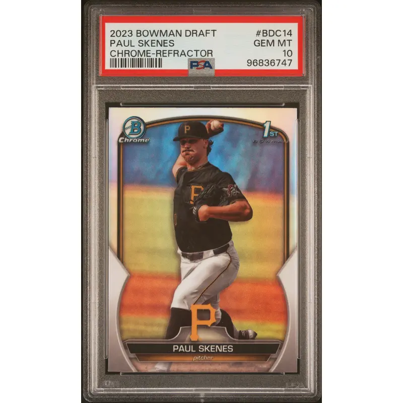 Paul Skenes 2023 Bowman Chrome Draft Refractor PSA 10 Gem Mint