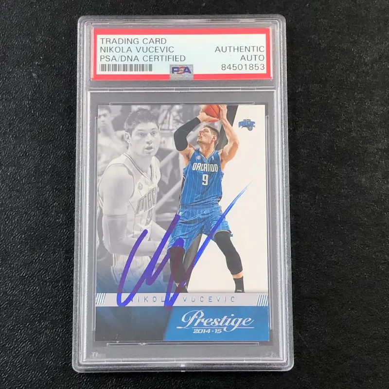 2014-15 Panini Prestige #59 Nikola Vucevic  Signed Card AUTO PSA Slabbed Magic