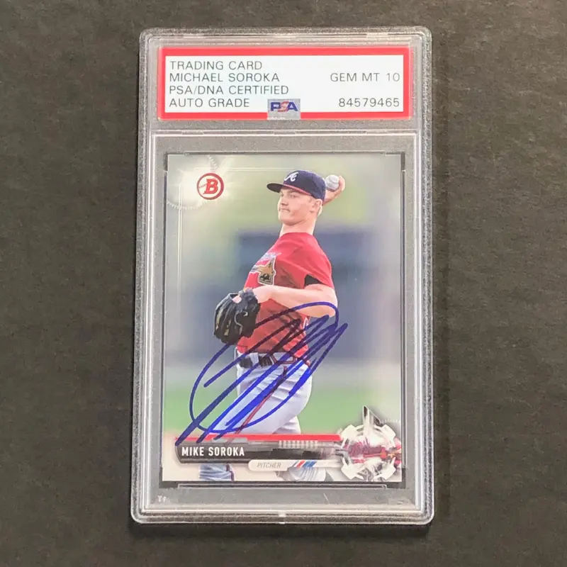 2017 Bowman Prospect #BP5 MIKE SOROKA Signed Card PSA Slabbed Auto 10 Braves