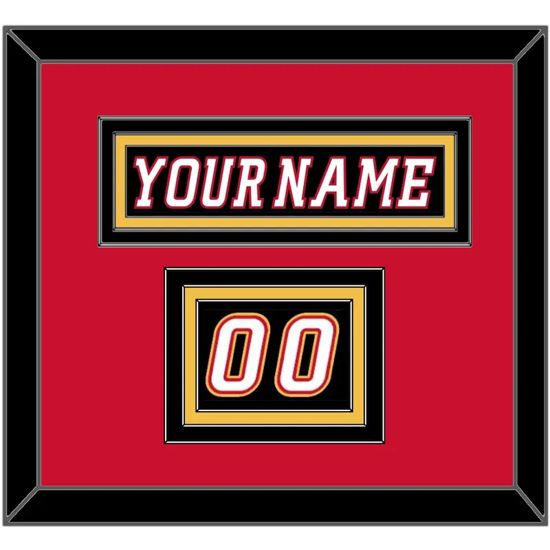 Calgary Nameplate & Number (Shoulder) - Alternate Black - Triple Mat 3