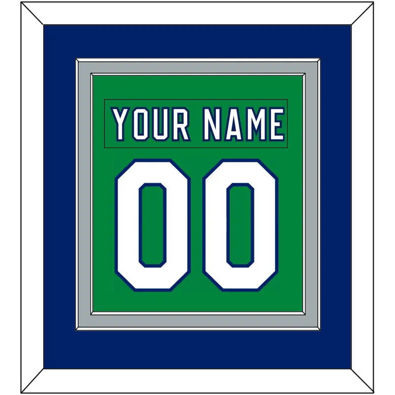 Carolina Nameplate & Number (Back) Combined - Heritage Green (2018-2023) - Double Mat 3