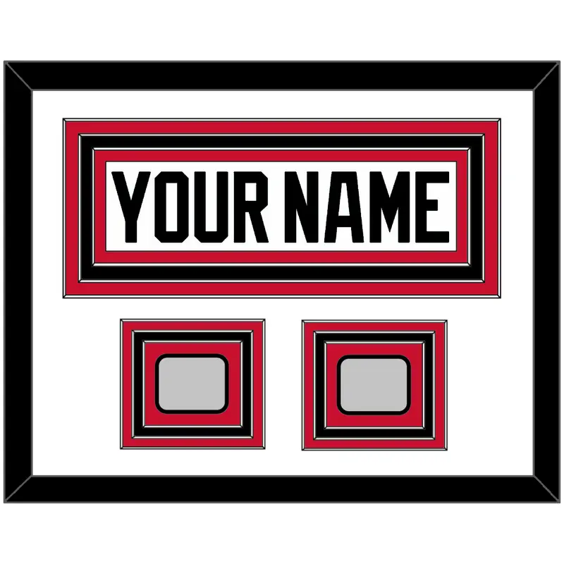 Chicago Nameplate & 2 Stanley Cup Champions Patches - Road White (2007-2017) - Triple Mat 1
