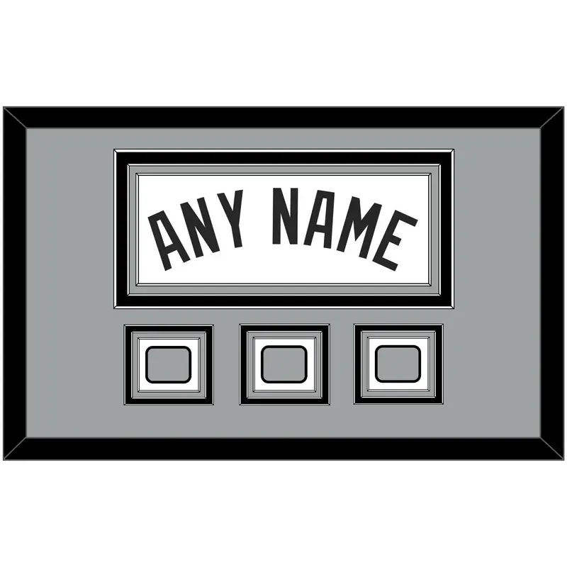 San Antonio Name With 3 Finals Patches - Home White (1989-2002) - Triple Mat 3