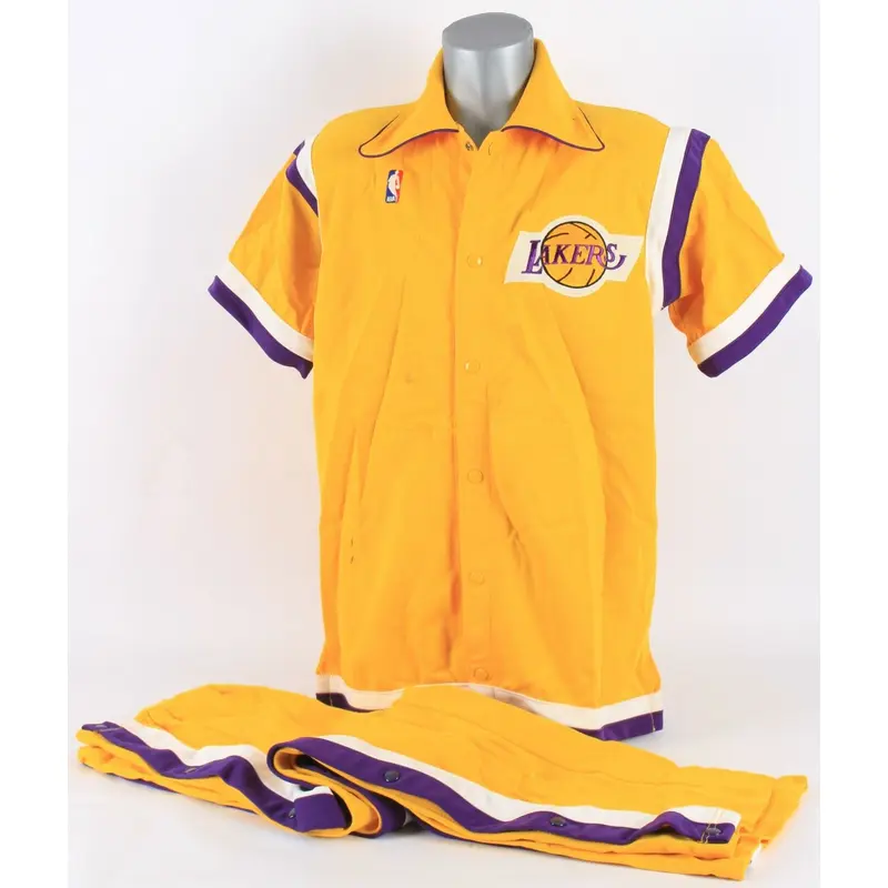 1987 Los Angeles Lakers "Showtime" Game Used Warm Up Suite W/Pants MEARS COA
