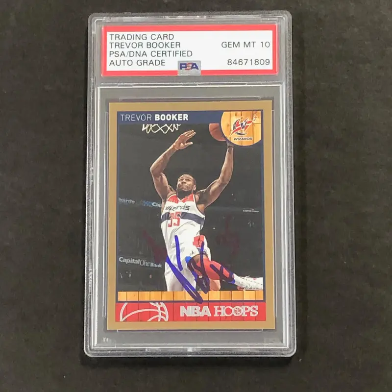 2013-14 NBA Hoops #156 Trevor Booker Signed AUTO 10 PSA Slabbed Wizards