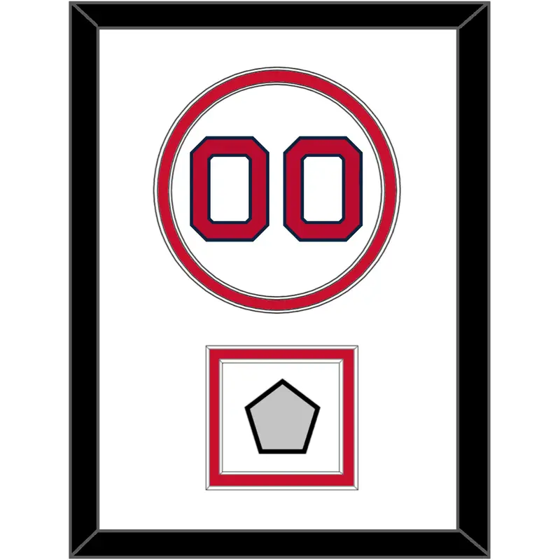 Boston Number & World Series Jersey Patch - Home White - Double Mat 1