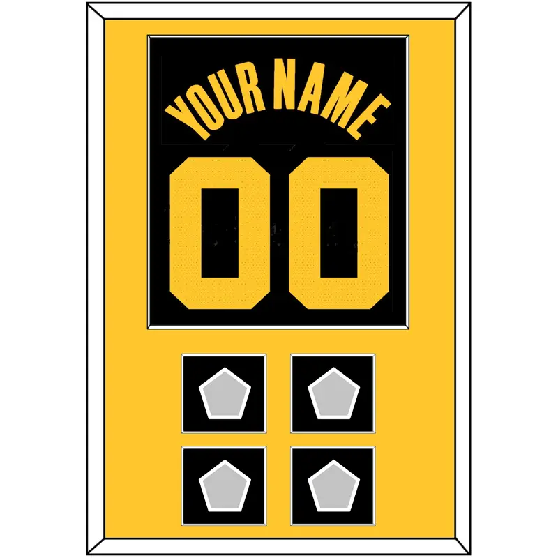 Golden State Name & Number With 4 Finals Patches - Black City (2021-2022) - Single Mat 3