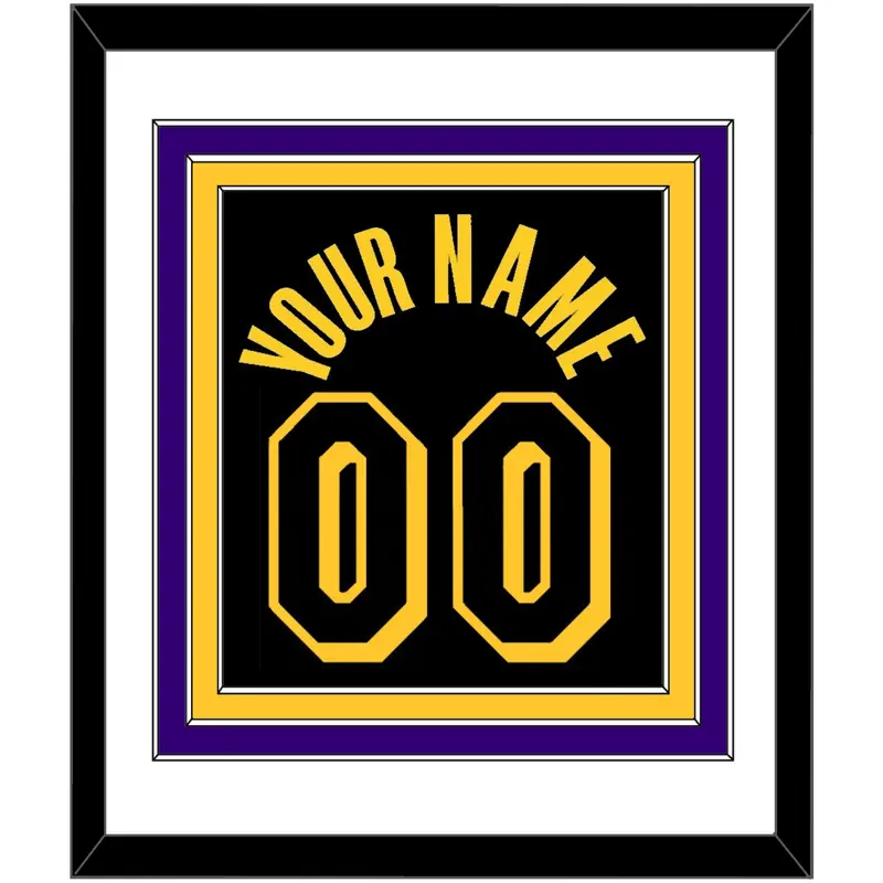 Los Angeles Name & Number - Black Mamba (2017-2018, 2020) - Triple Mat 1