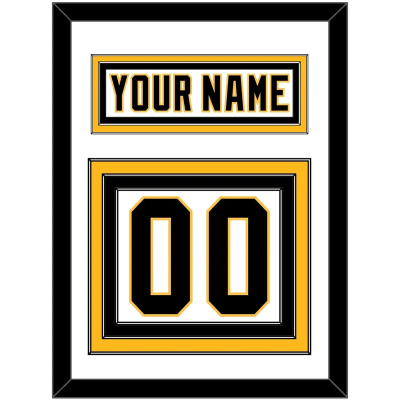 Pittsburgh Nameplate & Number (Back) - Home White (1992-2002) - Triple Mat 1