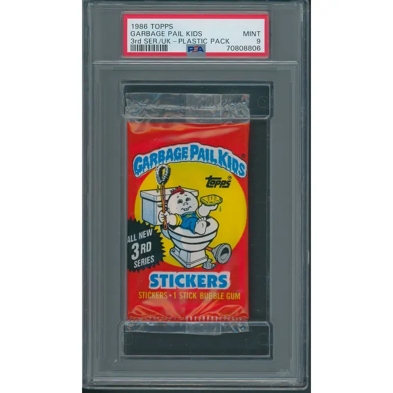1986 Topps Garbage Pail Kids U.K. Unopened 3rd Series Pack PSA 9