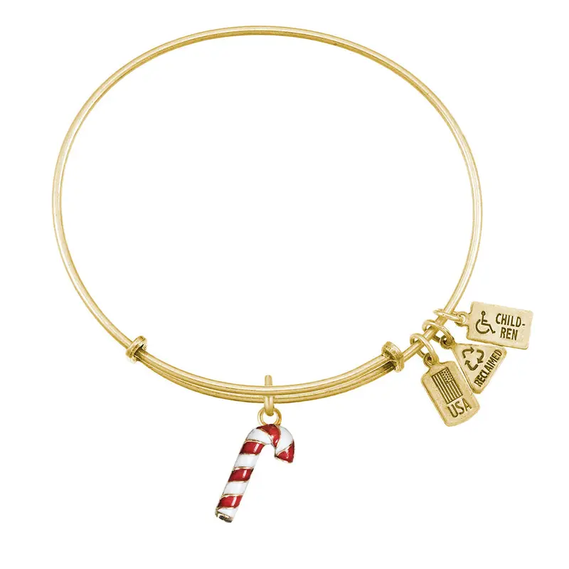 Candy Cane (Enameled) Charm Bangle