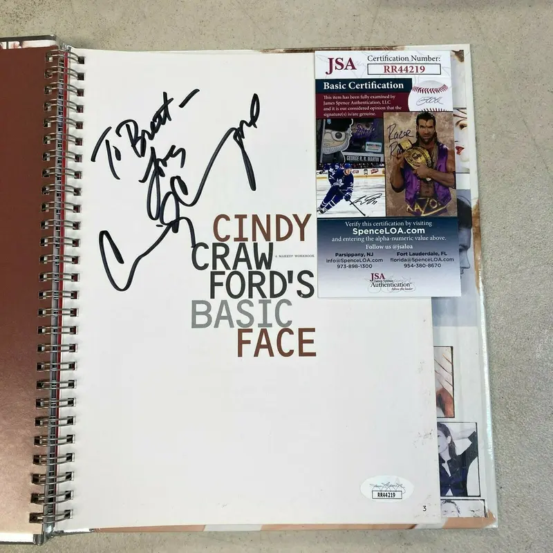 Cindy Crawford Signed Autographed Basic Face Book With JSA COA