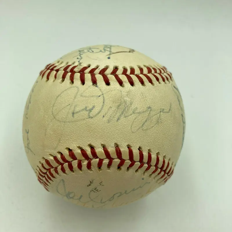 Joe Dimaggio Don Drysdale Joe Cronin Hall Of Fame Multi Signed Baseball JSA COA