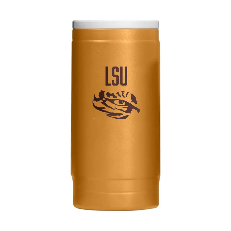 LSU  Huddle Powder Coat Slim Can Coolie