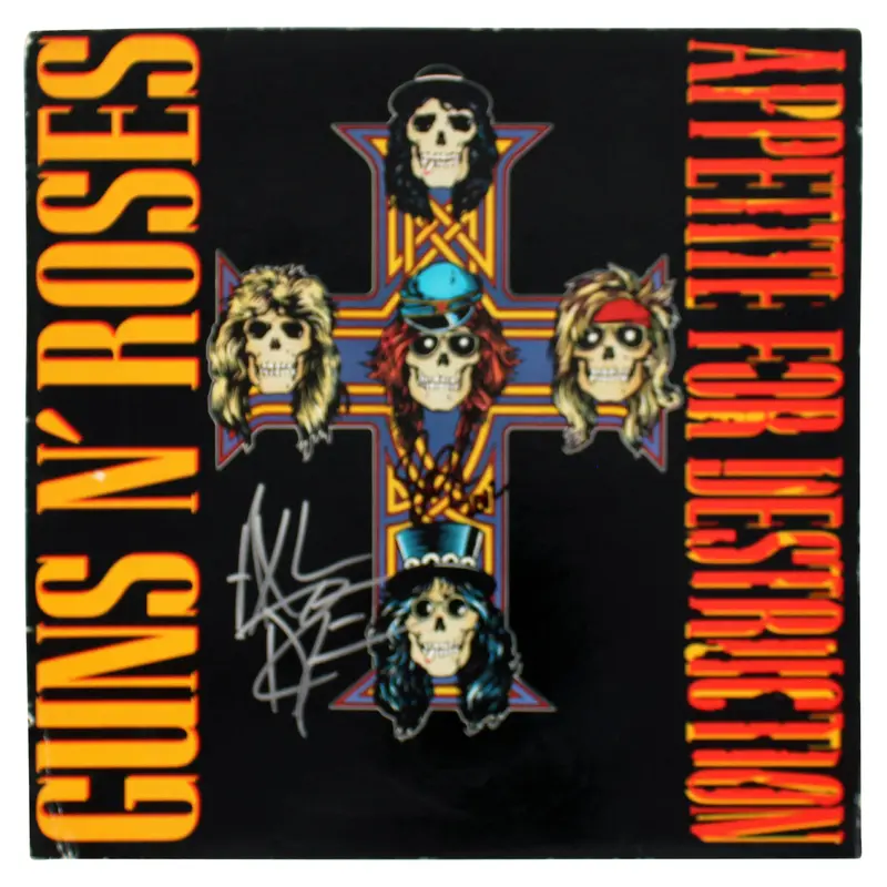 Axl Rose & Slash Guns N' Roses Authentic Signed Album Cover BAS #AB77926