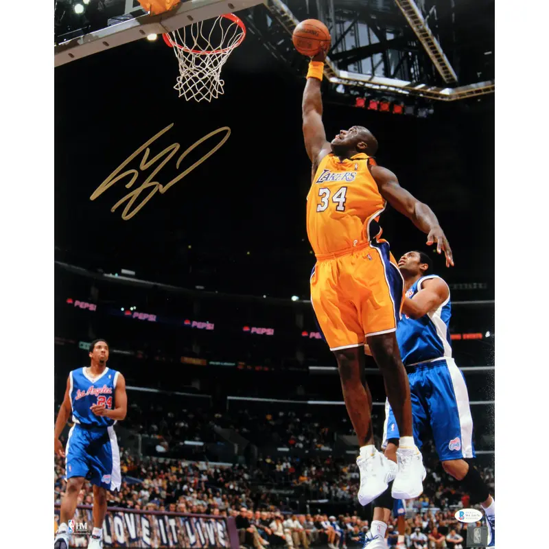 Lakers Shaquille O'Neal Authentic Signed 16x20 Vs Clippers Photo Autographed BAS