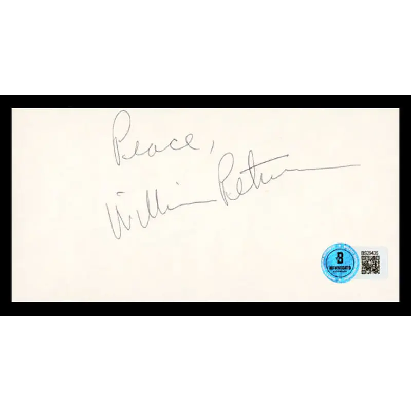 William Peterson CSI: Vegas "Peace" Signed  3x6 Cut Signature BAS #BS29435