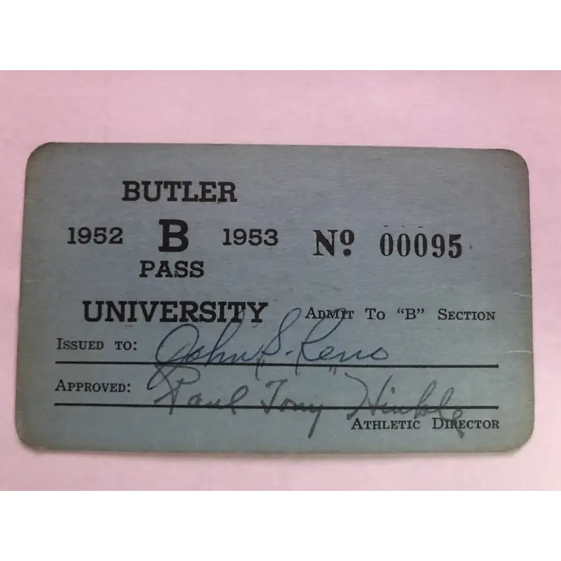 1952-53 Butler University Athletics Pass