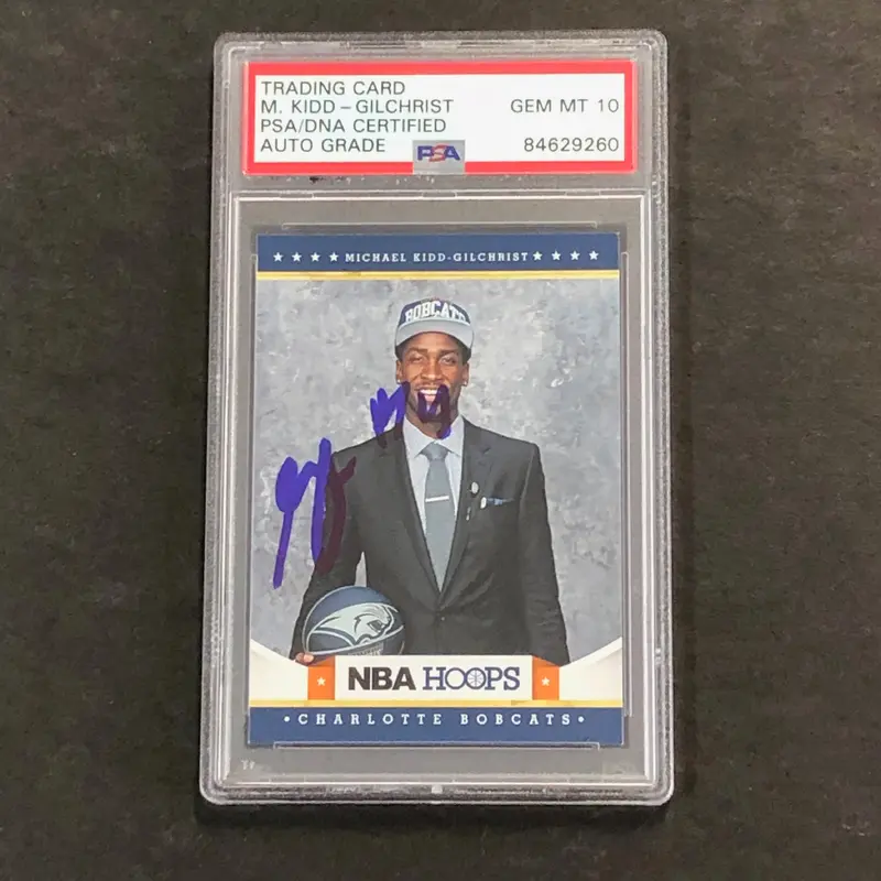 2012-13 NBA Hoops #276 Michael Kidd-Gilchrist Signed Card AUTO 10 PSA Slabbed Bobcats