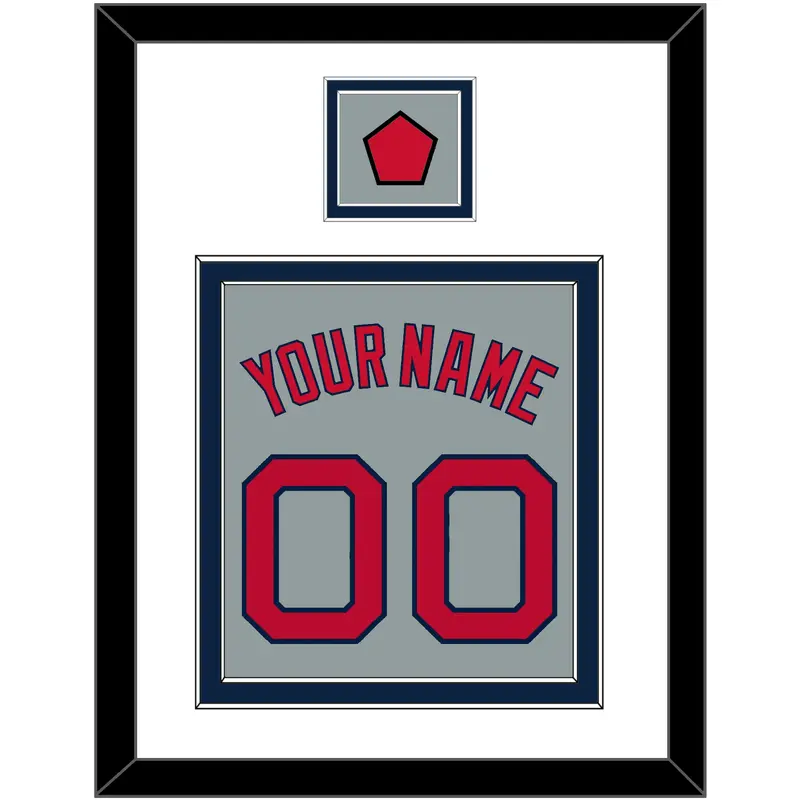 Boston Name, Number & Logo Patch - Road Gray - Double Mat 2