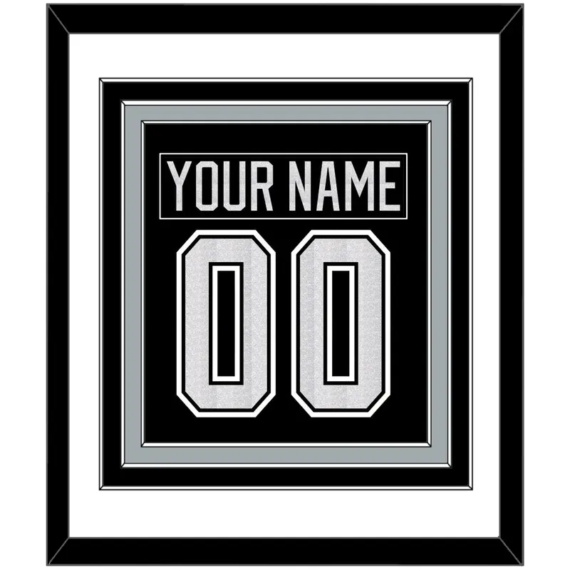 Los Angeles Nameplate & Number (Back) Combined - Home Black - Triple Mat 1