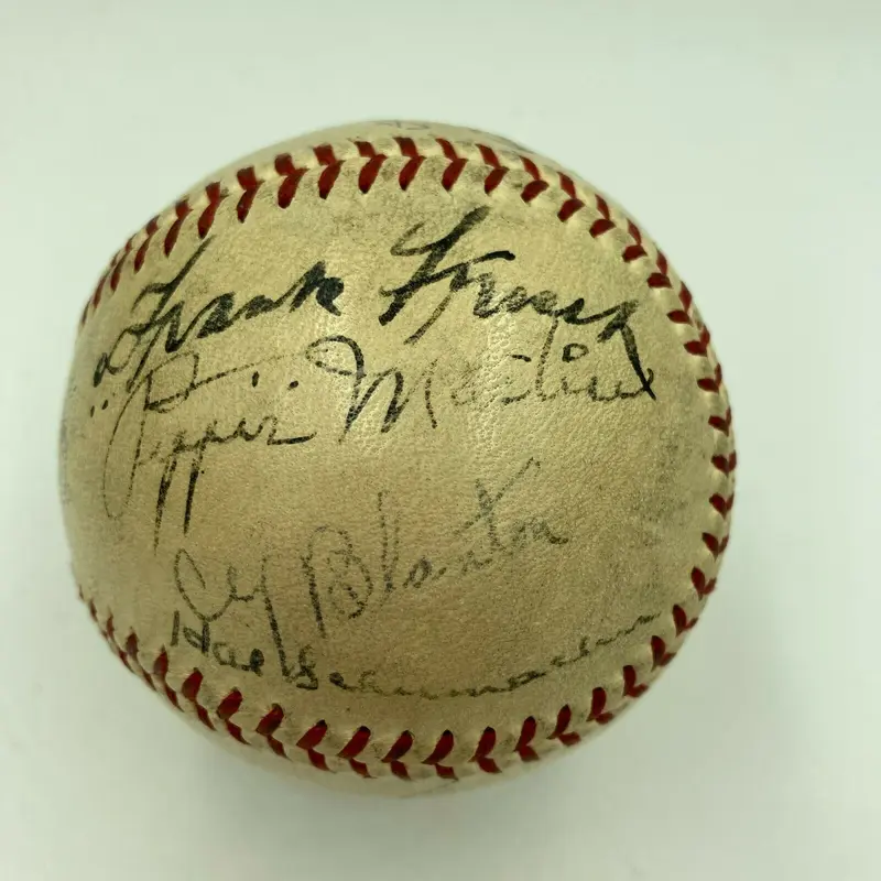 1935 All Star Game Team Signed Baseball Mel Ott Arky Vaughan Paul Waner JSA COA