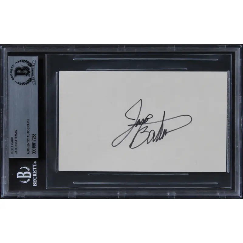 Jason Bateman Ozark Authentic Signed 3x5 Index Card Autographed BAS Slabbed