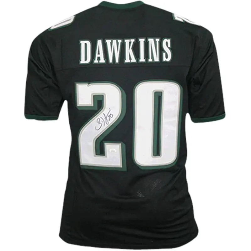 Brian Dawkins Autographed Philadelphia (Black #20) Custom Jersey - JSA