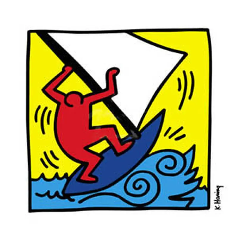 Windsurfing "Blue Boat" by Keith Haring Poster Print - McGaw 2005