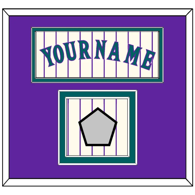 Arizona Name & World Series Patch - Home Off-White Pinstripes (2001-2006) - Double Mat 3