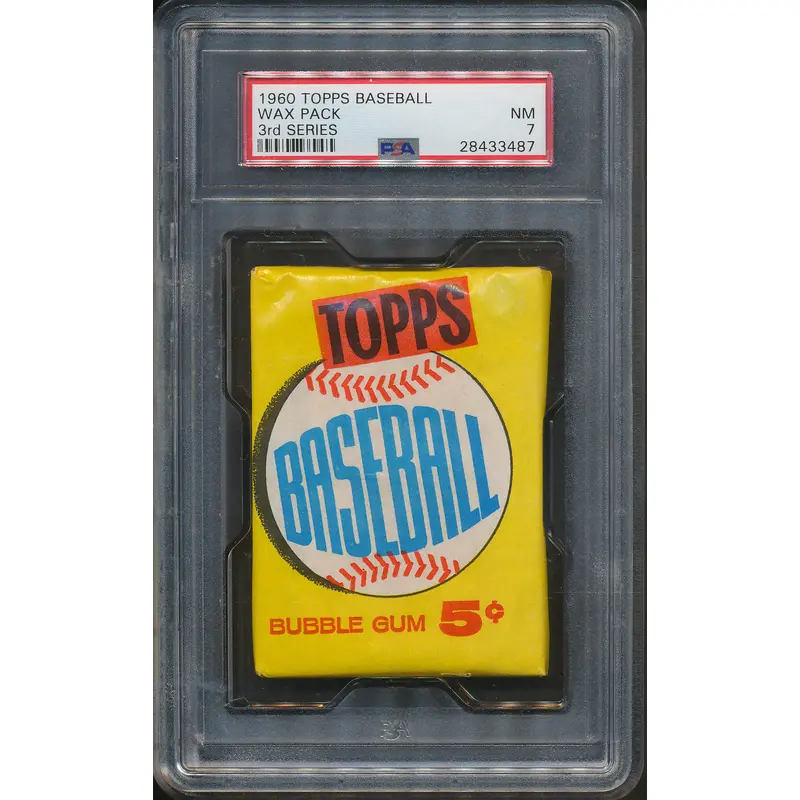 1960 Topps Baseball Unopened 3rd Series Wax Pack PSA 7