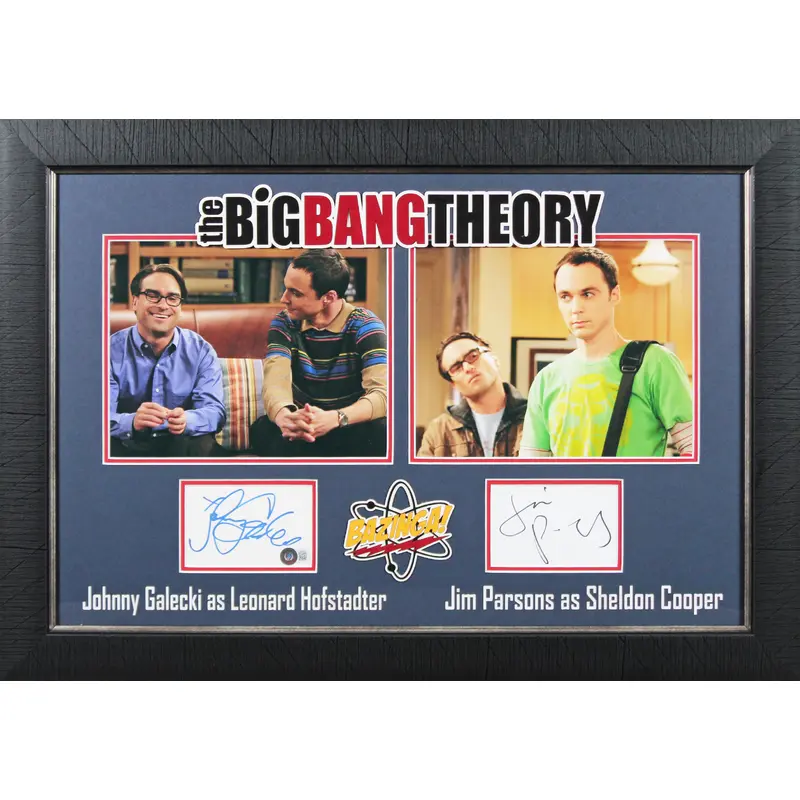 Jim Parsons & Johnny Galecki The Big Bang Theory Signed & Framed Display BAS LOA