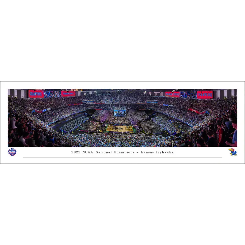 Kansas Jayhawks 2022 NCAA Men's Basketball Champions Panoramic Poster Print - Blakeway