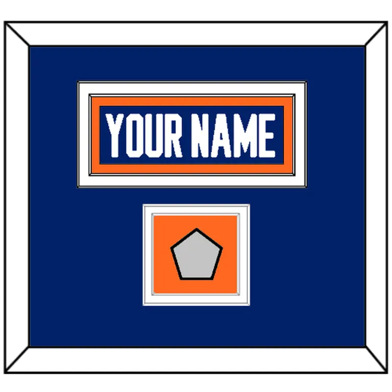 Edmonton Nameplate & Stanley Cup Champions Patch - Road Blue (1981-1994) - Double Mat 2