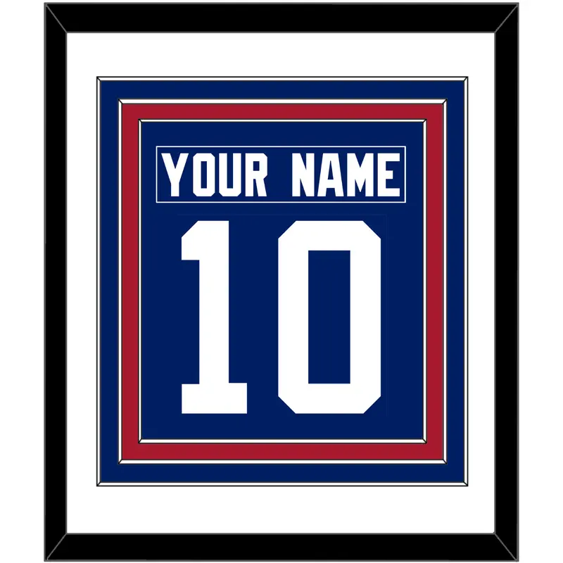 New York Nameplate & Number (Back) Combined - Home Blue - Triple Mat 1