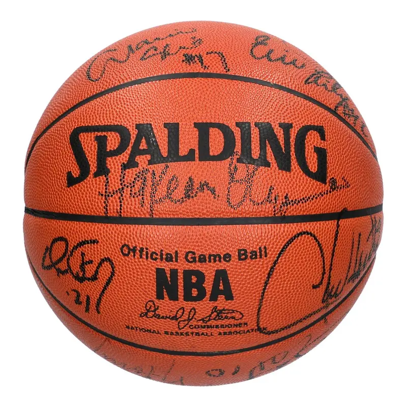 1993-94 Houston Rockets NBA Champs Team Signed Spalding NBA Game Basketball JSA