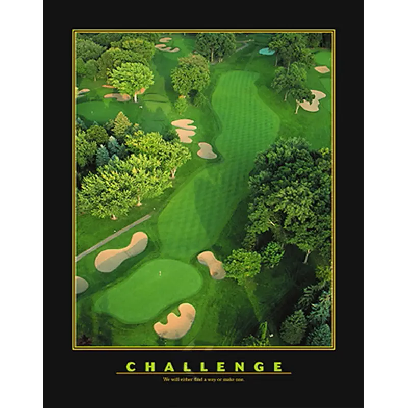 Golf Course Aerial "Challenge" Inspirational Motivational Poster - Eurographics