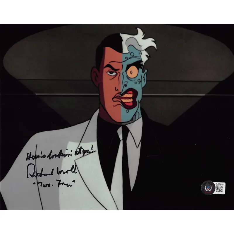 Richard Moll Batman Animated Series "Two Face" Signed 8x10 Photo BAS #BJ054430