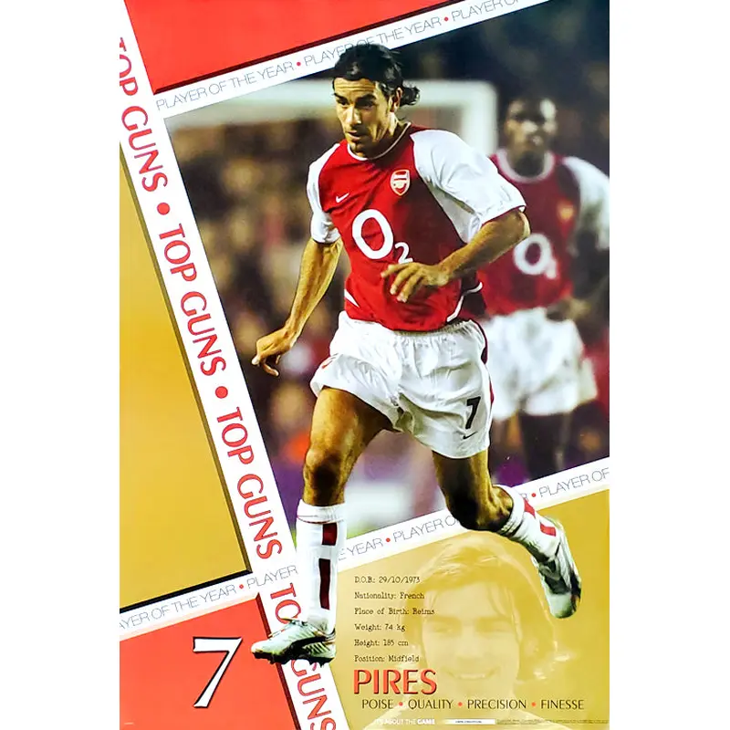 Robert Pires "Player of the Year" Arsenal FC Football Soccer Action Poster - U.K. 2003
