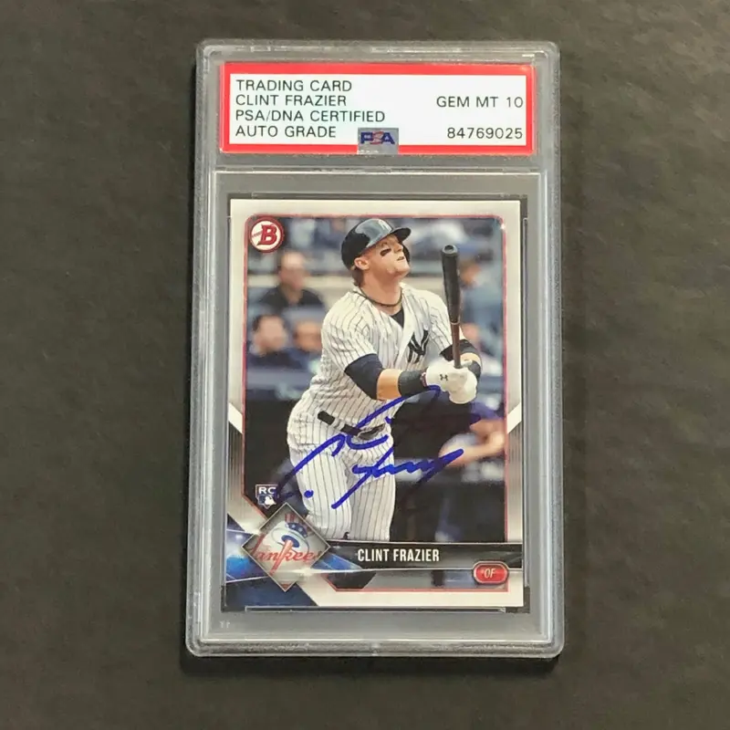 2017 Topps #26 Clint Frazier Signed Card AUTO 10 PSA Slabbed RC Yankees