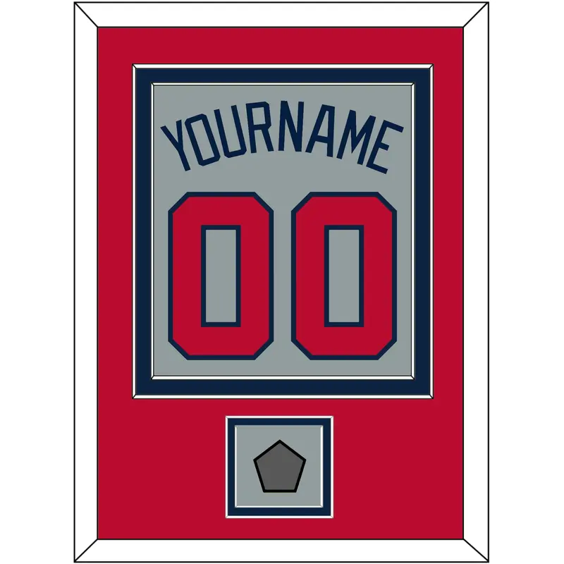 Atlanta Name, Number & World Series Jersey Patch - Road Gray - Double Mat 3