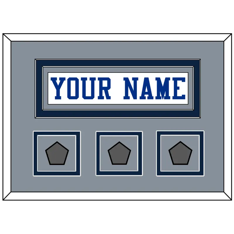 Dallas Nameplate & 3 Super Bowl Jersey Patches - White Jersey - Double Mat 4