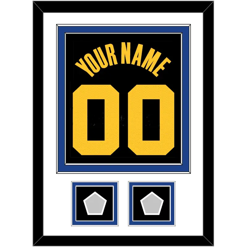 Golden State Name & Number With 2 Finals Patches - Black City (2021-2022) - Double Mat 1