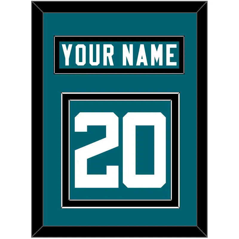 Jacksonville Nameplate & Number (Back) - Home Teal - Double Mat 3