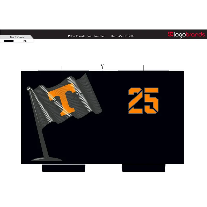 Tennessee 20oz Smokey Grey 2025 Powder Coat Tumbler